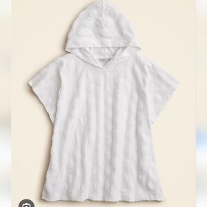Crewcuts Girls' hooded tunic in polka-dot cotton Poncho White $55 Large (10-11)